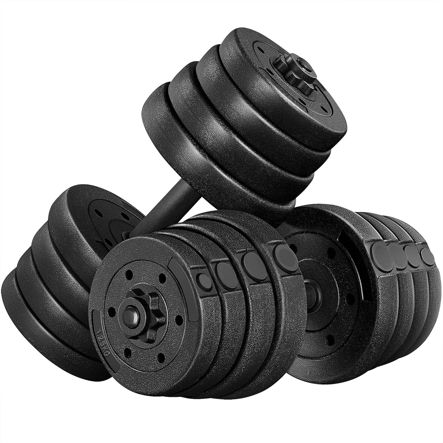 Yaheetech Adjustable Dumbbell Sets Free Weights for Women Men Beginner Dumbbells Changeable Home Gym Apartment Exercise & Fitness Equipment Black