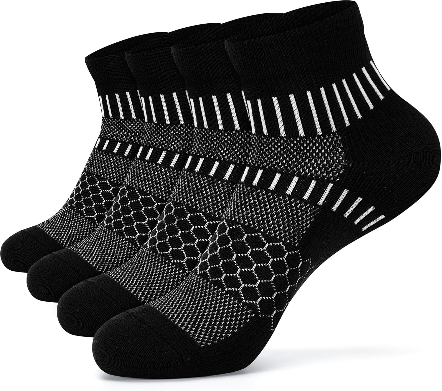 IRAMY Ankle Compression Socks for Women Men Cushioned Athletic Running Socks Plantar Fasciitis Relief 2/3/4/5/6 Pairs