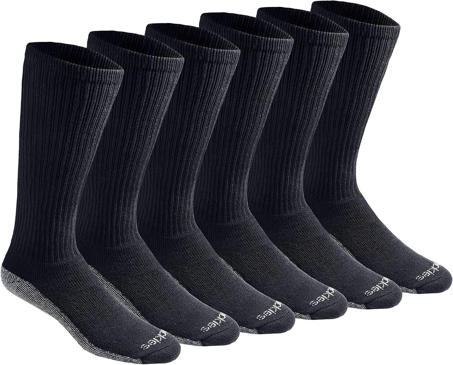 Dickies Men’s Dri-Tech Moisture Control Boot-Length Socks, Available in L-XL (6, 12 Pairs)