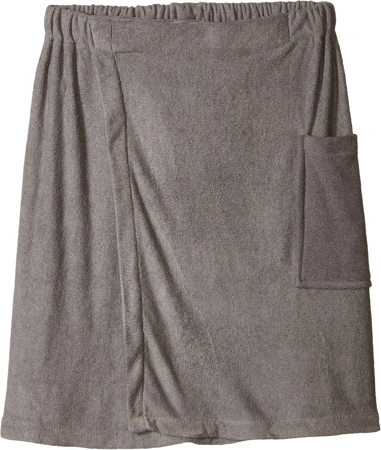 DII Men’s Terry Shower Wrap Collection Adjustable with Velcro and Pocket, 54×20, Gray