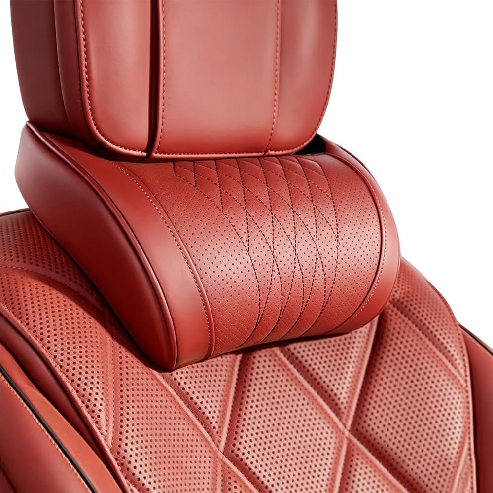 Universal Memory Foam Car Headrest Neck Pillow，Red