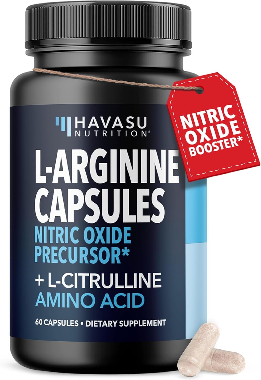 L-Arginine and L-Citrulline for Men, Nitric Oxide Support, 30 Servings | L Arginine 1000mg Capsules with L Citrulline and Tart Cherry, Performance Supplement for Men’s Health, Vegan, 60 Count