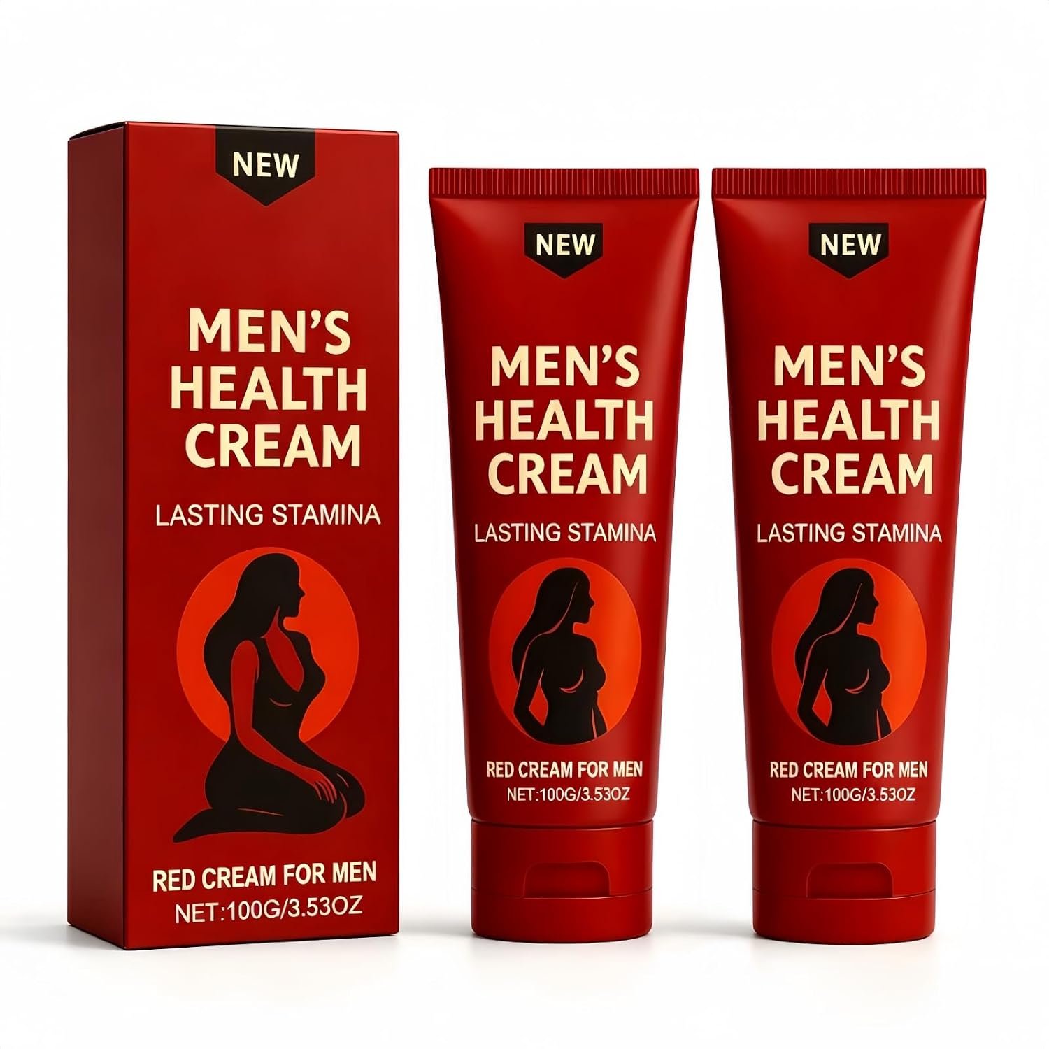 2PCS Peak Force Men’s Health Red Cream, 3.53oz Natural Body Care Cream