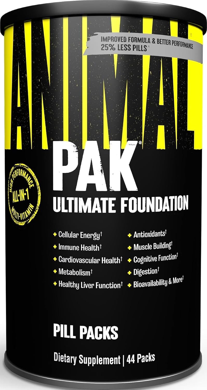 Animal Pak – Convenient Multivitamin for Men & Women Daily All-in-One Vitamin & Supplement Pack – Zinc, Vitamins C, B, D, Amino Acids, and Immune Support – Sports Nutrition Performance – 44 Count